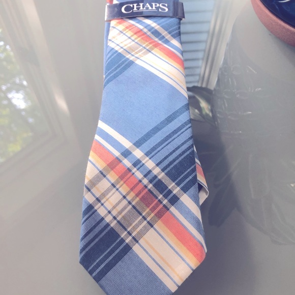 Chaps| Navy Blue Floral Mens Skinny Tie - Picture 3 of 3